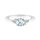 Thumbnail: Ring Platinum Aquamarine and diamonds Baby EverBloom 5 mm 1