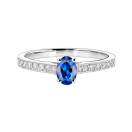 Thumbnail: Ring White gold Sapphire and diamonds Lady Ovale Pavée 1