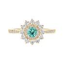 Vignette : Bague Or jaune Tourmaline Mint et diamants Lefkos 4 mm Pavée 1