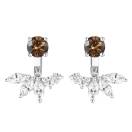 Vignette : Boucles d'oreilles Or blanc Diamant Chocolat et diamants EverBloom Symétriques 1