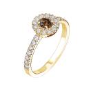 Thumbnail: Ring Yellow gold Chocolate Diamond and diamonds Rétromantique Solo Pavée 1