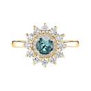 Thumbnail: Ring Yellow gold Blue Grey Sapphire and diamonds Lefkos 5 mm 1