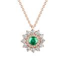 Thumbnail: Pendant Rose gold Emerald and diamonds Lefkos 1