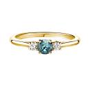 Thumbnail: Ring Yellow gold Blue Grey Sapphire and diamonds Baby Lady Duo 1