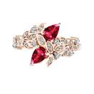 Vignette : Bague Or rose Rubis et diamants EverBloom Toi & Moi 1