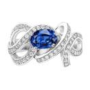 Thumbnail: Ring White gold Sapphire and diamonds Olympia 1