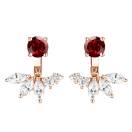 Vignette : Boucles d'oreilles Or rose Grenat et diamants EverBloom Symétriques 1