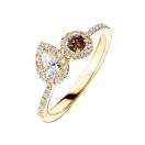 Vignette : Bague Or jaune Diamant Chocolat et diamants AlterEgo Poire 2