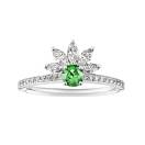 Thumbnail: Ring Platinum Tsavorite and diamonds EverBloom Pavée 4 mm 1