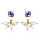 Vignette : Boucles d'oreilles Or jaune Tanzanite et diamants EverBloom Symétriques 1