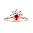 Vignette:Ring Roségold Rubin und diamanten EverBloom Pavée 4 mm 1