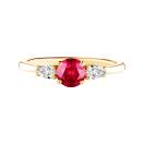 Thumbnail: Ring Yellow gold Ruby and diamonds Little Lady Duo de Poires 1