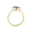 Thumbnail: Ring Yellow gold Tanzanite and diamonds Rétromantique Ovale Pavée 3