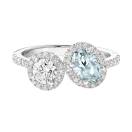 Thumbnail: Ring White gold Aquamarine and diamonds AlterEgo Ovale L 1