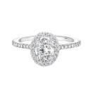 Thumbnail: Ring Platinum Diamond Rétromantique Ovale Pavée 2