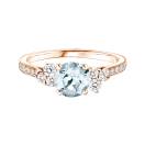 Thumbnail: Ring Rose gold Aquamarine and diamonds Baby EverBloom 6 mm Pavée 1