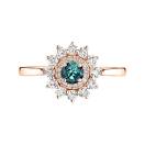 Thumbnail: Ring Rose gold Teal Sapphire Lefkos 4 mm 1