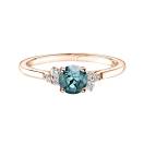 Thumbnail: Ring Rose gold Blue Grey Sapphire and diamonds Baby EverBloom 5 mm 1