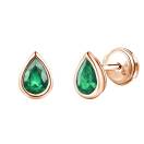 Thumbnail: Earrings Rose gold Emerald Gemmyorama 1