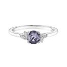 Thumbnail: Ring White gold Grey Spinel and diamonds Baby EverBloom 5 mm 1