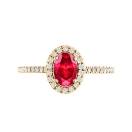 Thumbnail: Ring Yellow gold Ruby and diamonds Rétromantique Ovale Pavée 1