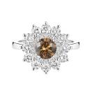 Thumbnail: Ring White gold Chocolate Diamond and diamonds Lefkos 6 mm 1