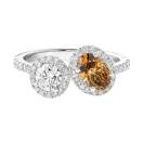 Thumbnail: Ring White gold Cognac Diamond and diamonds AlterEgo Ovale L 1