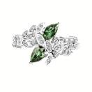 Vignette : Bague Or blanc Saphir Vert et diamants EverBloom Toi & Moi 1