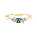 Vignette : Bague Or jaune Tourmaline Verte et diamants Baby EverBloom 1