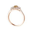 Thumbnail: Ring Rose gold Cognac Diamond and diamonds Lefkos 4 mm Pavée 3