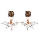 Thumbnail: Earrings Rose gold Chocolate Diamond and diamonds EverBloom Symétriques 1