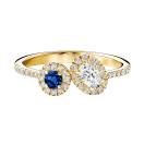 Thumbnail: Ring Yellow gold Sapphire and diamonds AlterEgo Ovale 1