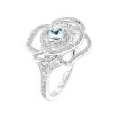 Thumbnail: Ring White gold Aquamarine and diamonds PrimaRosa Alta 2