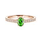 Thumbnail: Ring Rose gold Tsavorite and diamonds Lady Ovale Pavée 1