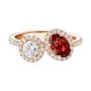 Thumbnail: Ring Rose gold Garnet and diamonds AlterEgo Ovale L 1