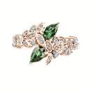 Vignette : Bague Or rose Saphir Vert et diamants EverBloom Toi & Moi 1