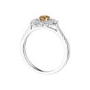 Thumbnail: Ring White gold Cognac Diamond and diamonds Lefkos 4 mm Pavée 3