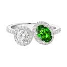 Thumbnail: Ring Platinum Tsavorite and diamonds AlterEgo Ovale L 1