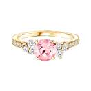 Thumbnail: Ring Yellow gold Tourmaline and diamonds Baby EverBloom 6 mm Pavée 1