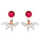 Vignette : Boucles d'oreilles Or rose Rubis et diamants EverBloom Symétriques 1