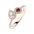 Thumbnail: Ring Rose gold Chocolate Diamond and diamonds AlterEgo Poire 2