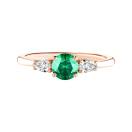 Thumbnail: Ring Rose gold Emerald and diamonds Little Lady Duo de Poires 1