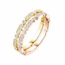 Thumbnail: Ring Yellow and rose gold Diamond MET Duo Pavée 2