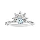 Thumbnail: Ring White gold Aquamarine and diamonds EverBloom Pavée 4 mm 1