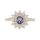 Thumbnail: Ring Rose gold Grey Spinel and diamonds Lefkos 5 mm Pavée 1