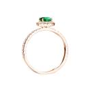 Thumbnail: Ring Rose gold Emerald and diamonds Rétromantique M Pavée 3
