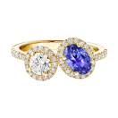 Thumbnail: Ring Yellow gold Tanzanite and diamonds AlterEgo Ovale L 1