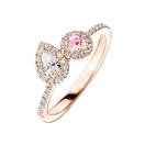 Vignette : Bague Or rose Tourmaline et diamants AlterEgo Poire 2