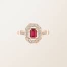 Ring Rose gold Ruby and diamonds Art Déco 1