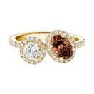 Vignette : Bague Or jaune Diamant Chocolat et diamants AlterEgo Ovale L 1